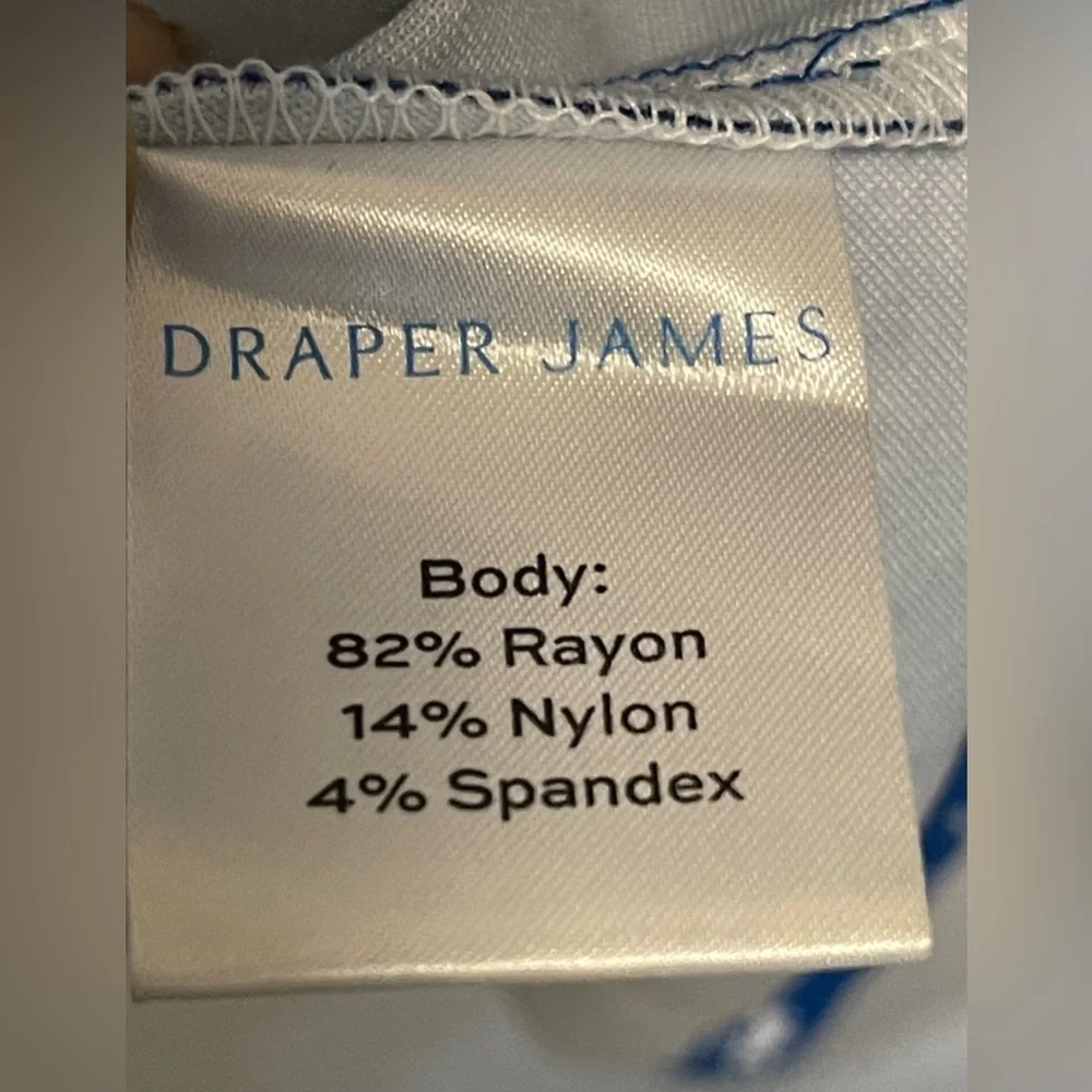 SOLD Draper James Blue & White Floral Ponte Sheath Flare Dress - Picture 9 of 9